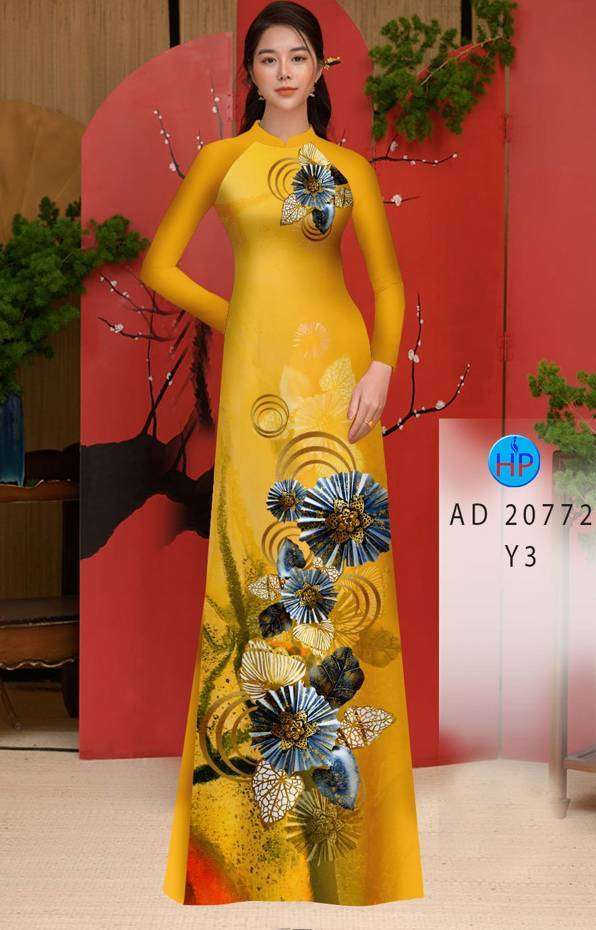 Vải Áo Dài Hoa In 3D Vừa Ra  AD 20772