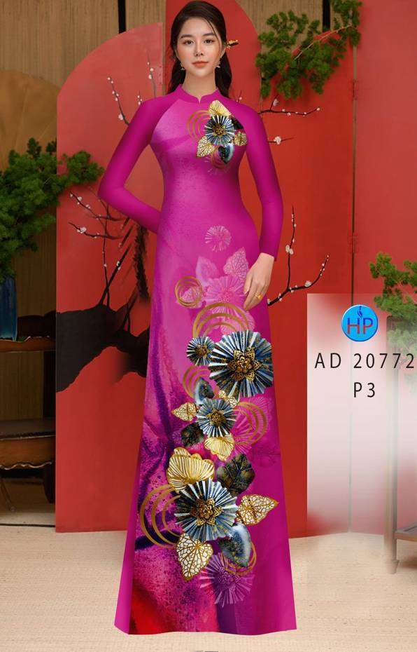 Vải Áo Dài Hoa In 3D Vừa Ra  AD 20772