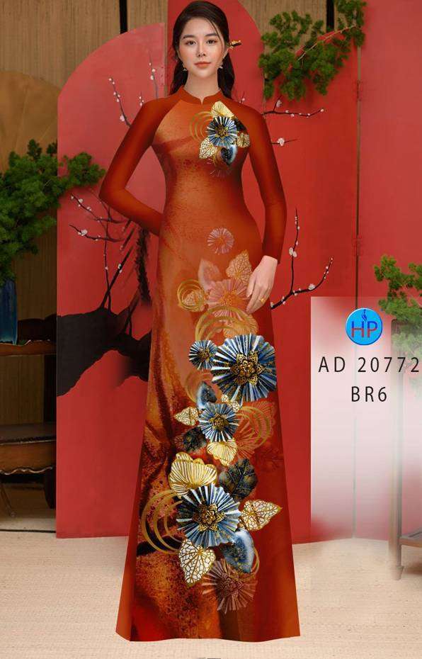 Vải Áo Dài Hoa In 3D Vừa Ra  AD 20772