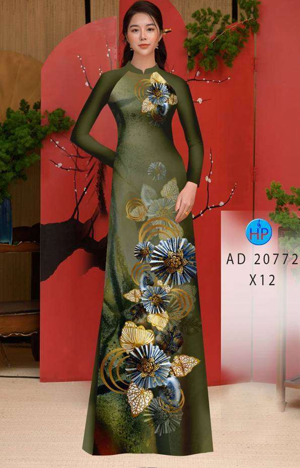 Vải Áo Dài Hoa In 3D Vừa Ra  AD 20772