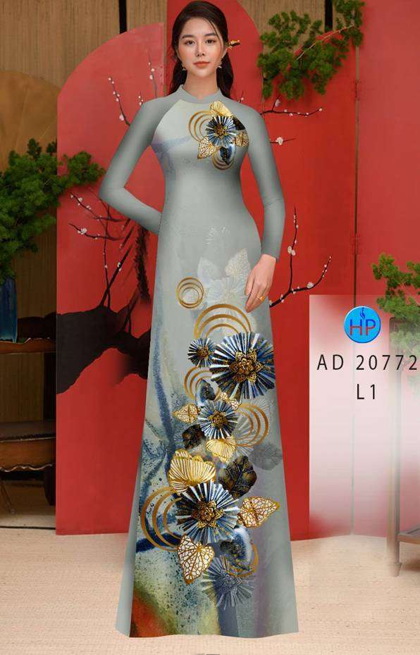 Vải Áo Dài Hoa In 3D Vừa Ra  AD 20772