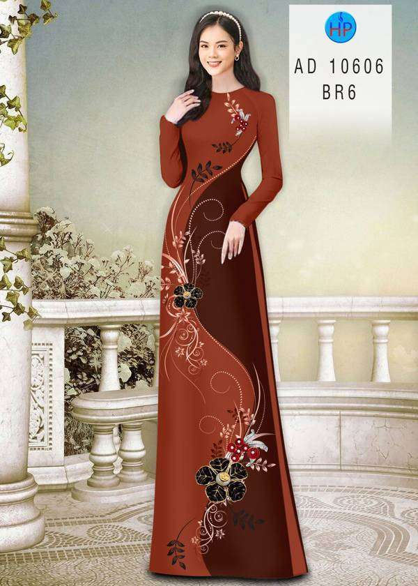 Vải Áo Dài Hoa In 3D Kiểu Mới AD 10606 24 Vải Áo Dài Hoa In 3D Kiểu Mới AD 10606