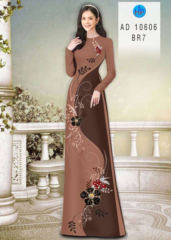 Vải Áo Dài Hoa In 3D Kiểu Mới AD 10606 23 Vải Áo Dài Hoa In 3D Kiểu Mới AD 10606