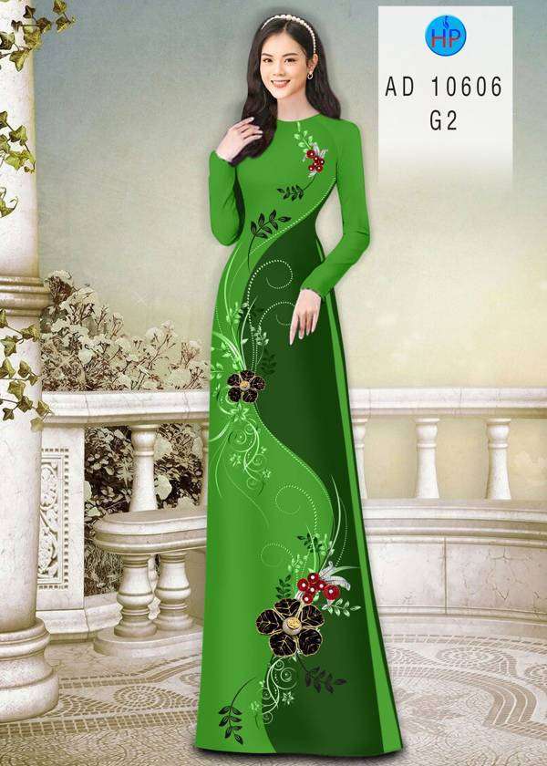 Vải Áo Dài Hoa In 3D Kiểu Mới AD 10606 25 Vải Áo Dài Hoa In 3D Kiểu Mới AD 10606