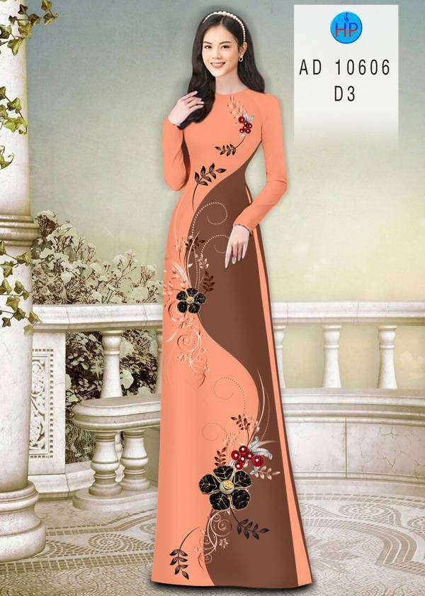 Vải Áo Dài Hoa In 3D Kiểu Mới AD 10606 27 Vải Áo Dài Hoa In 3D Kiểu Mới AD 10606