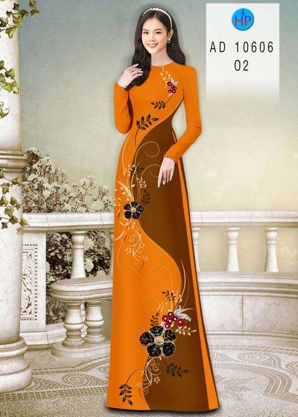 Vải Áo Dài Hoa In 3D Kiểu Mới AD 10606 28 Vải Áo Dài Hoa In 3D Kiểu Mới AD 10606