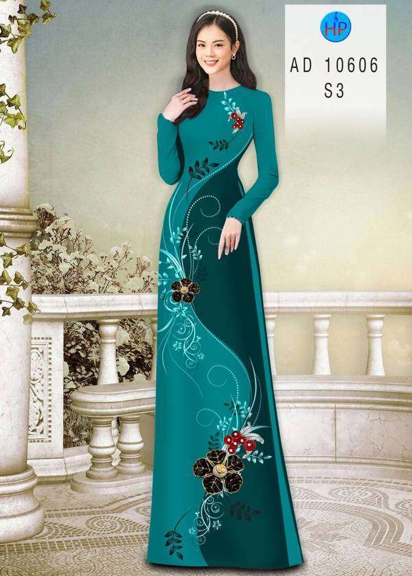 Vải Áo Dài Hoa In 3D Kiểu Mới AD 10606 30 Vải Áo Dài Hoa In 3D Kiểu Mới AD 10606