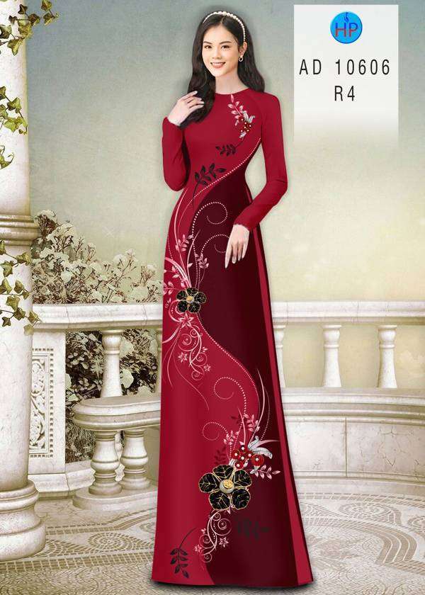 Vải Áo Dài Hoa In 3D Kiểu Mới AD 10606 29 Vải Áo Dài Hoa In 3D Kiểu Mới AD 10606