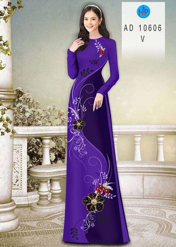 Vải Áo Dài Hoa In 3D Kiểu Mới AD 10606 31 Vải Áo Dài Hoa In 3D Kiểu Mới AD 10606