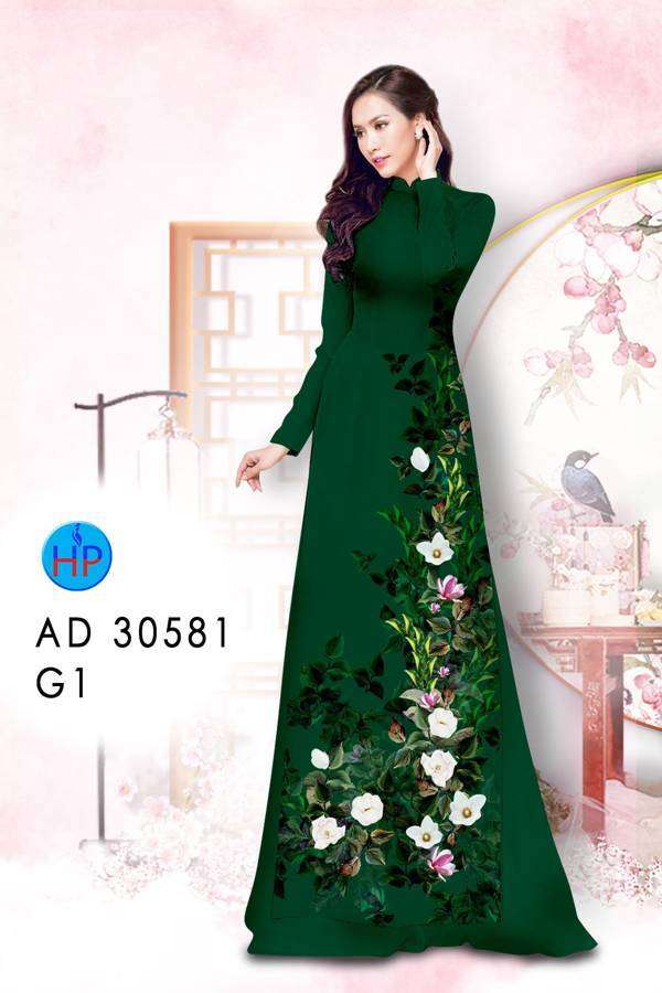 Vải Áo Dài Hoa In 3D Độc Đáo AD 30581 45 Vải Áo Dài Hoa In 3D Độc Đáo AD 30581