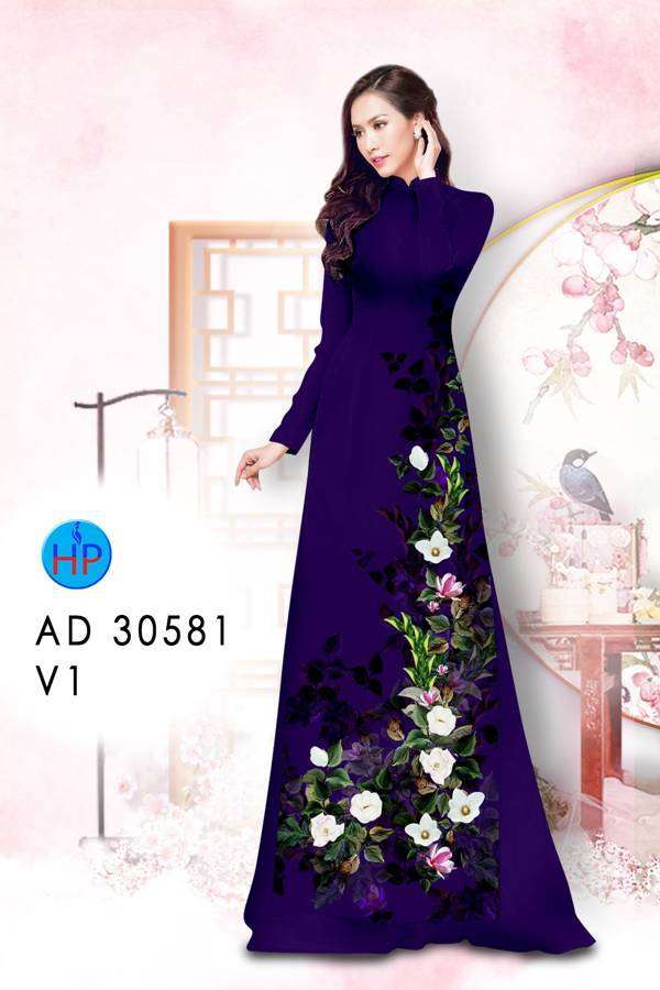 Vải Áo Dài Hoa In 3D Độc Đáo AD 30581 47 Vải Áo Dài Hoa In 3D Độc Đáo AD 30581