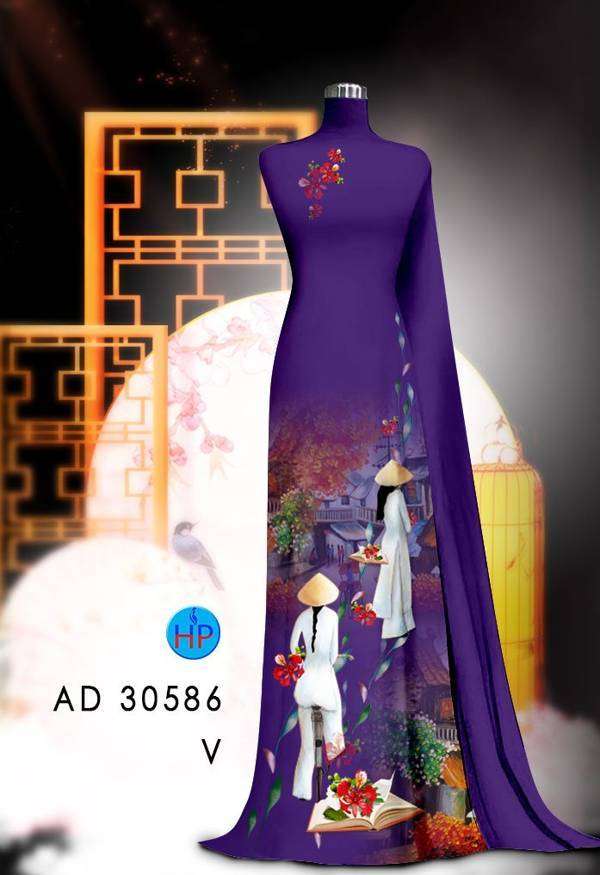 Vải Áo Dài Hoa Phượng Kiểu Mới AD 30586 39 Vải Áo Dài Hoa Phượng Kiểu Mới AD 30586