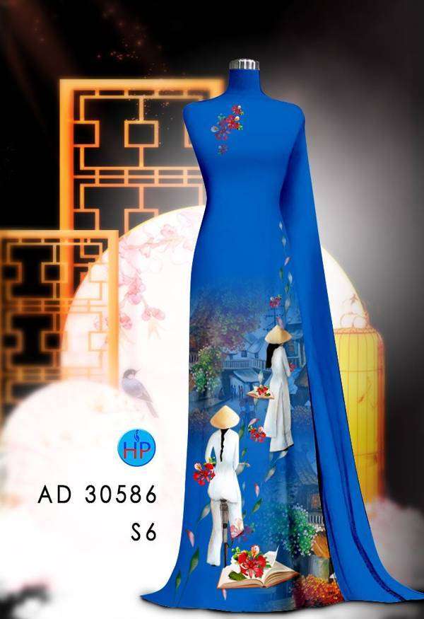 Vải Áo Dài Hoa Phượng Kiểu Mới AD 30586 42 Vải Áo Dài Hoa Phượng Kiểu Mới AD 30586