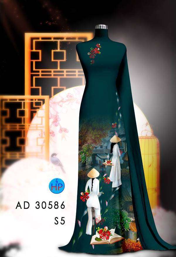 Vải Áo Dài Hoa Phượng Kiểu Mới AD 30586 47 Vải Áo Dài Hoa Phượng Kiểu Mới AD 30586