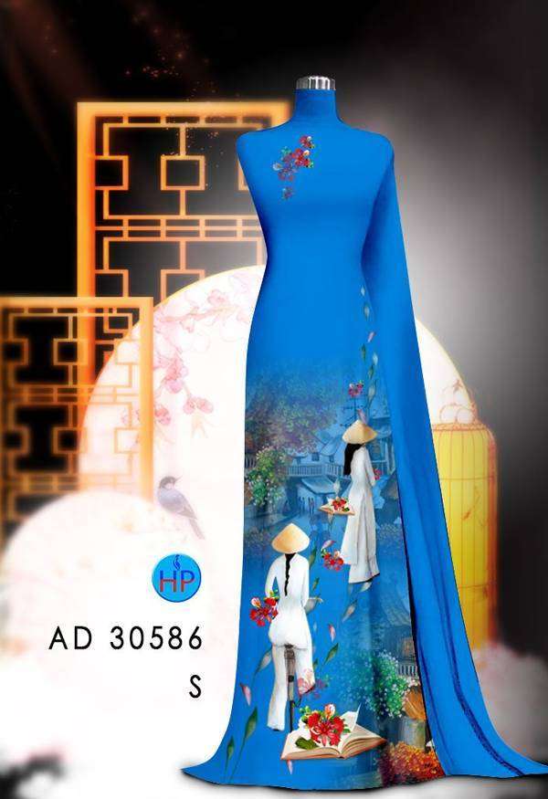 Vải Áo Dài Hoa Phượng Kiểu Mới AD 30586 50 Vải Áo Dài Hoa Phượng Kiểu Mới AD 30586