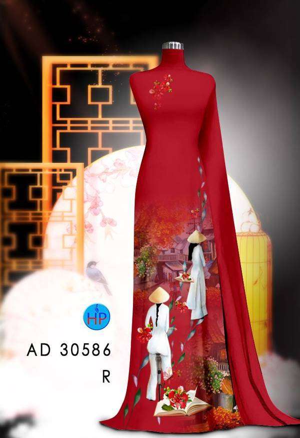 Vải Áo Dài Hoa Phượng Kiểu Mới AD 30586 54 Vải Áo Dài Hoa Phượng Kiểu Mới AD 30586