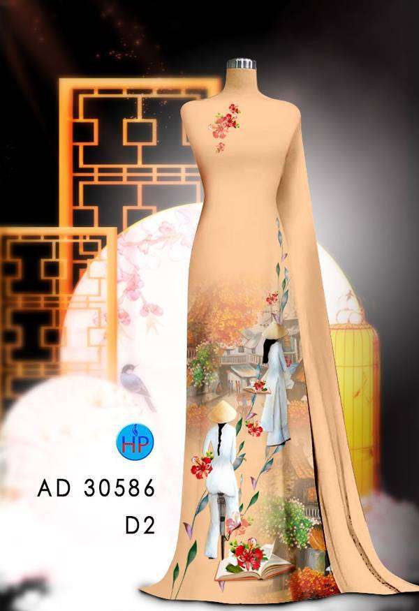 Vải Áo Dài Hoa Phượng Kiểu Mới AD 30586 51 Vải Áo Dài Hoa Phượng Kiểu Mới AD 30586