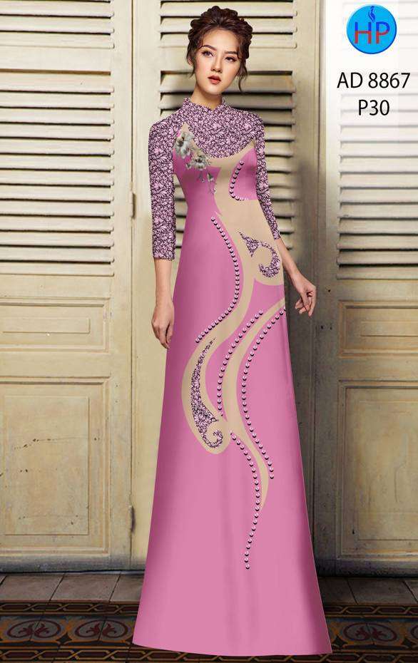 Vải Áo Dài Hoa Văn Thiết Kế 2021 AD 8867