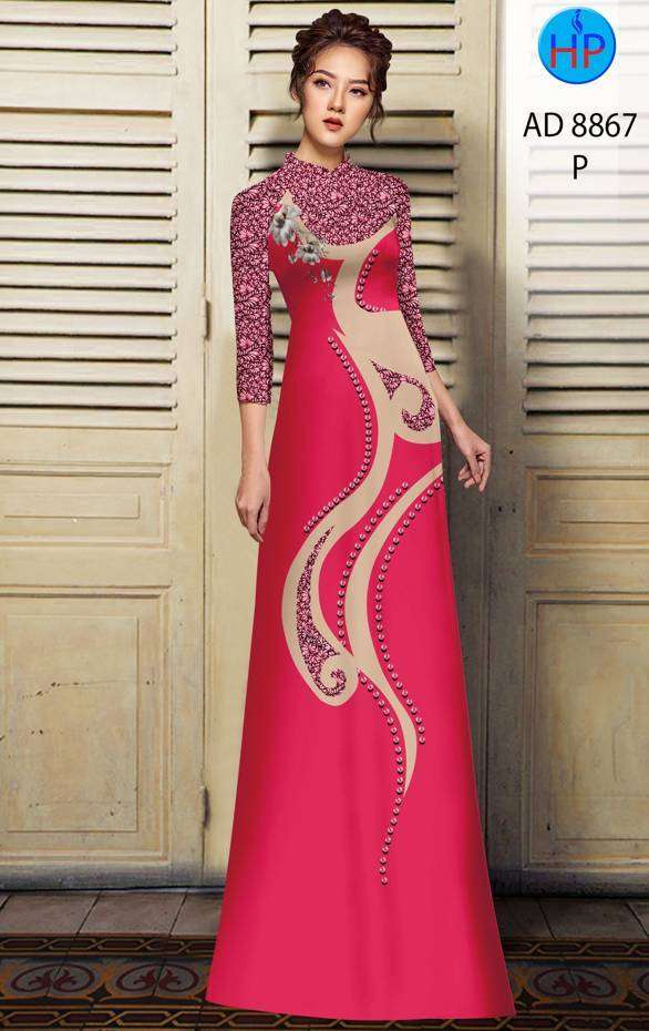 Vải Áo Dài Hoa Văn Thiết Kế 2021 AD 8867