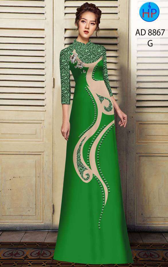 Vải Áo Dài Hoa Văn Thiết Kế 2021 AD 8867