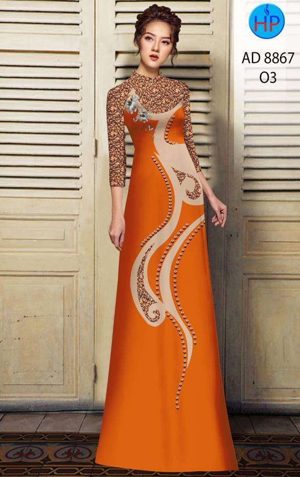 Vải Áo Dài Hoa Văn Thiết Kế 2021 AD 8867