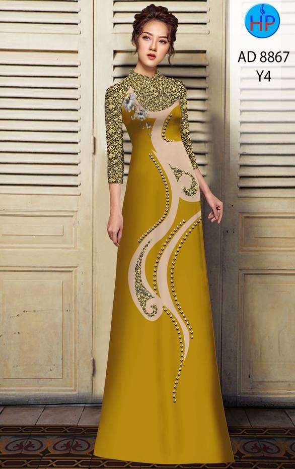 Vải Áo Dài Hoa Văn Thiết Kế 2021 AD 8867