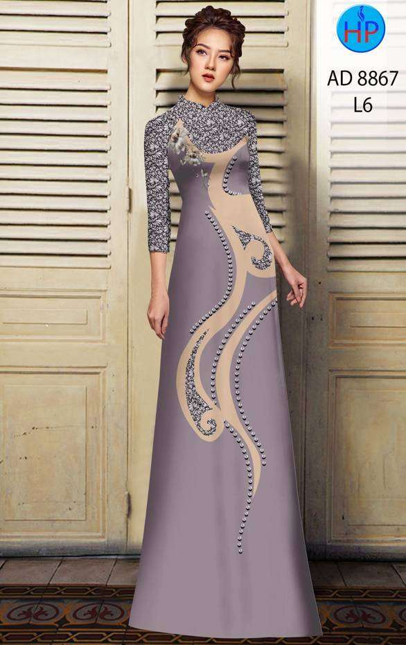 Vải Áo Dài Hoa Văn Thiết Kế 2021 AD 8867