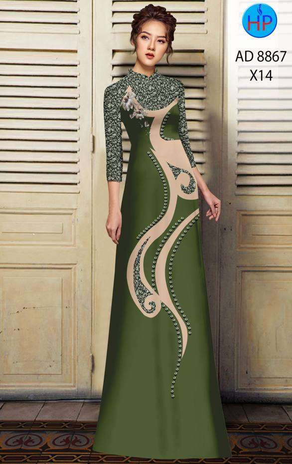 Vải Áo Dài Hoa Văn Thiết Kế 2021 AD 8867