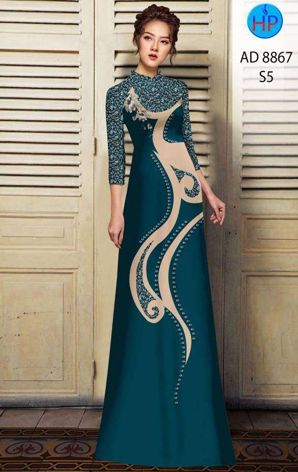 Vải Áo Dài Hoa Văn Thiết Kế 2021 AD 8867