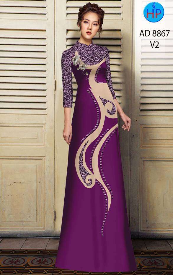 Vải Áo Dài Hoa Văn Thiết Kế 2021 AD 8867