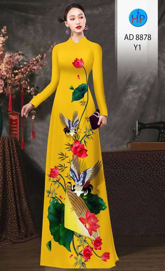 Vải Áo Dài Hoa Sen Vừa Ra  AD 8878