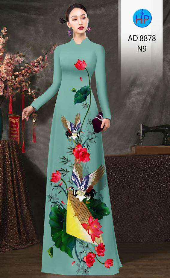 Vải Áo Dài Hoa Sen Vừa Ra  AD 8878