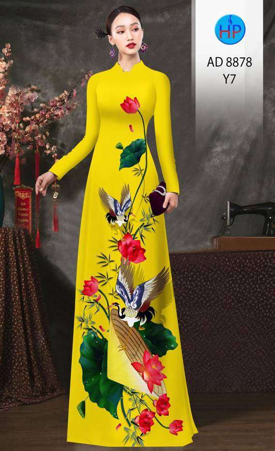 Vải Áo Dài Hoa Sen Vừa Ra  AD 8878