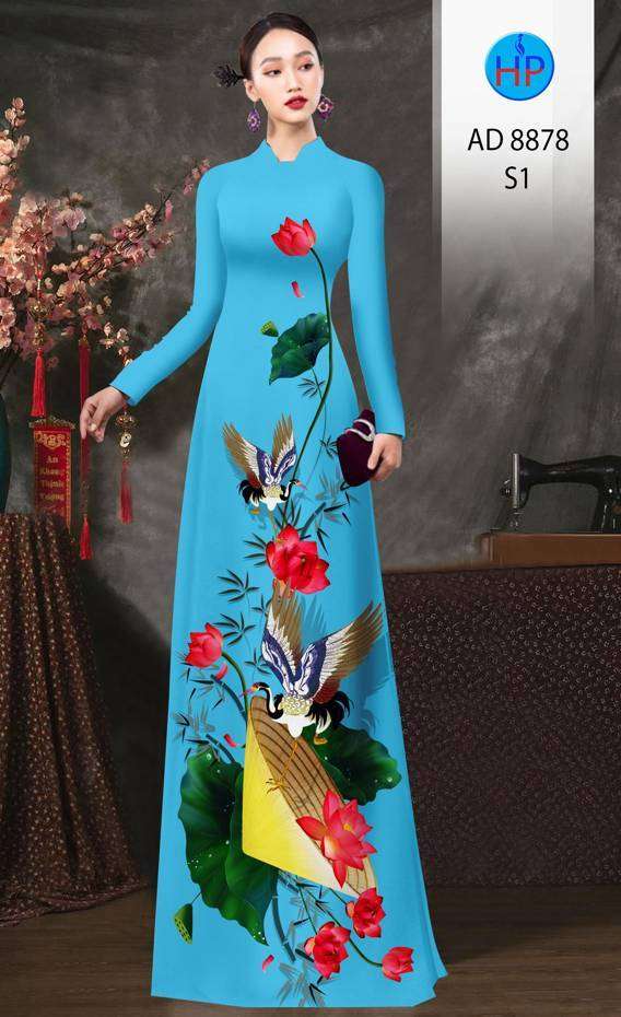 Vải Áo Dài Hoa Sen Vừa Ra  AD 8878