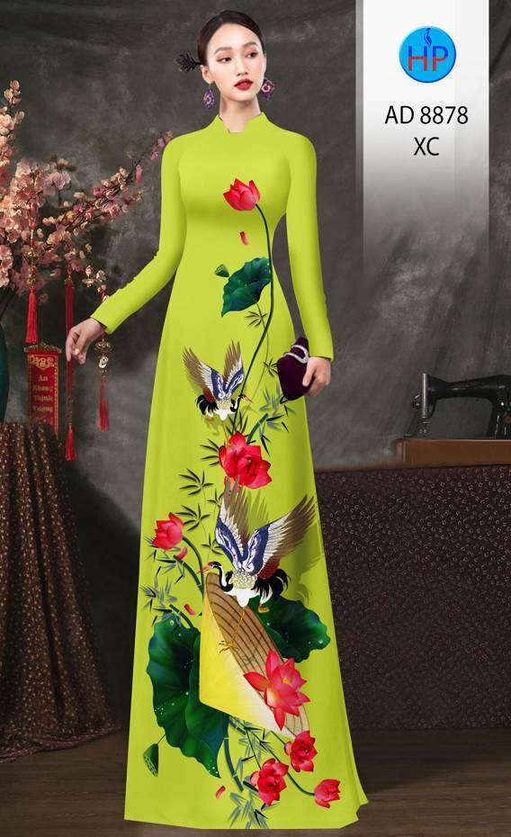 Vải Áo Dài Hoa Sen Vừa Ra  AD 8878