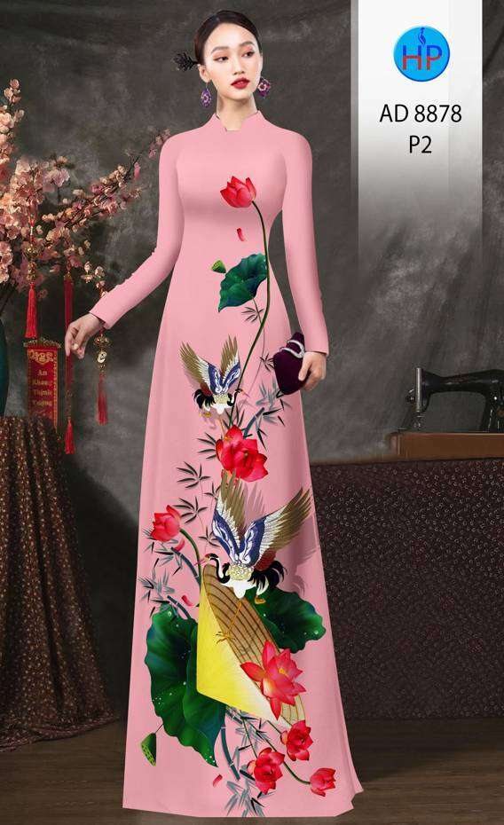 Vải Áo Dài Hoa Sen Vừa Ra  AD 8878