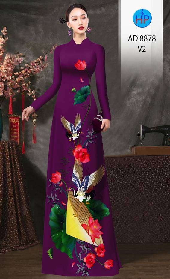 Vải Áo Dài Hoa Sen Vừa Ra  AD 8878