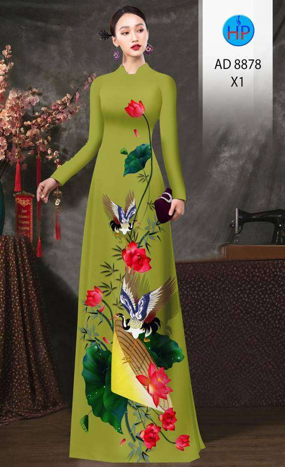 Vải Áo Dài Hoa Sen Vừa Ra  AD 8878