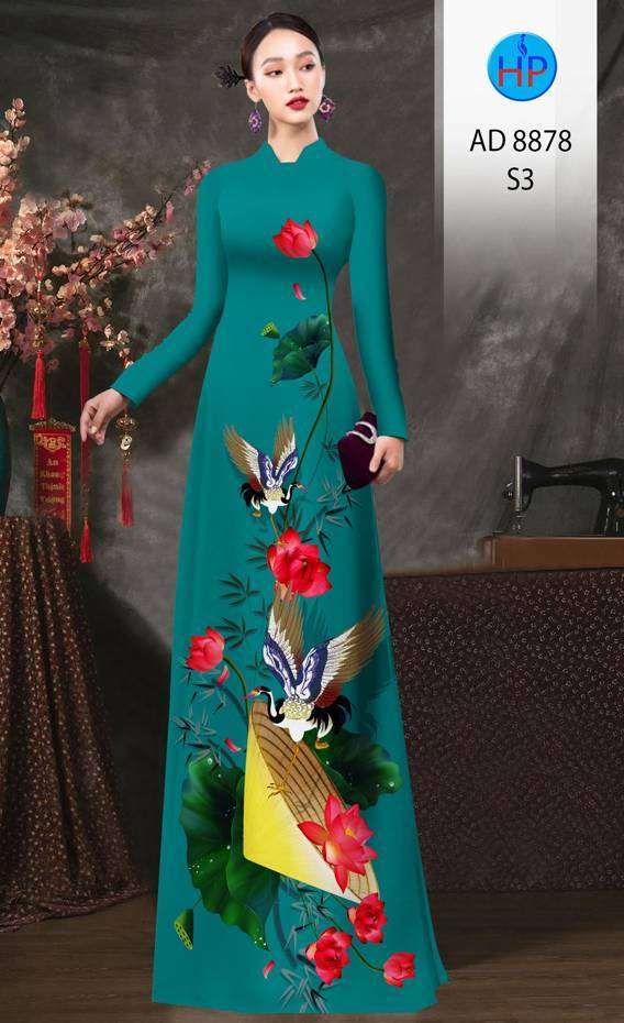 Vải Áo Dài Hoa Sen Vừa Ra  AD 8878