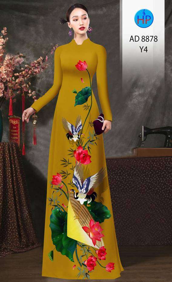 Vải Áo Dài Hoa Sen Vừa Ra  AD 8878