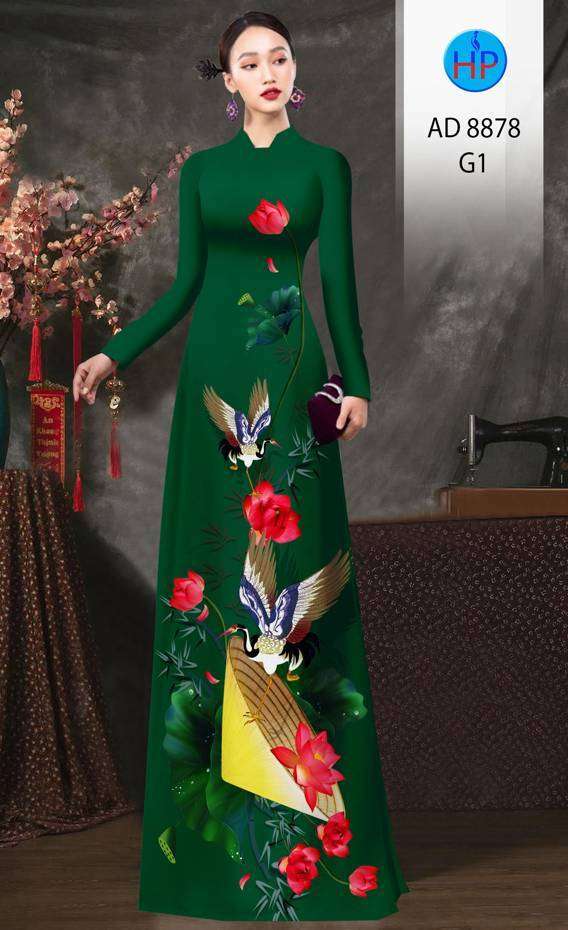 Vải Áo Dài Hoa Sen Vừa Ra  AD 8878
