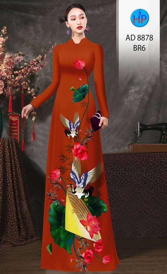Vải Áo Dài Hoa Sen Vừa Ra  AD 8878