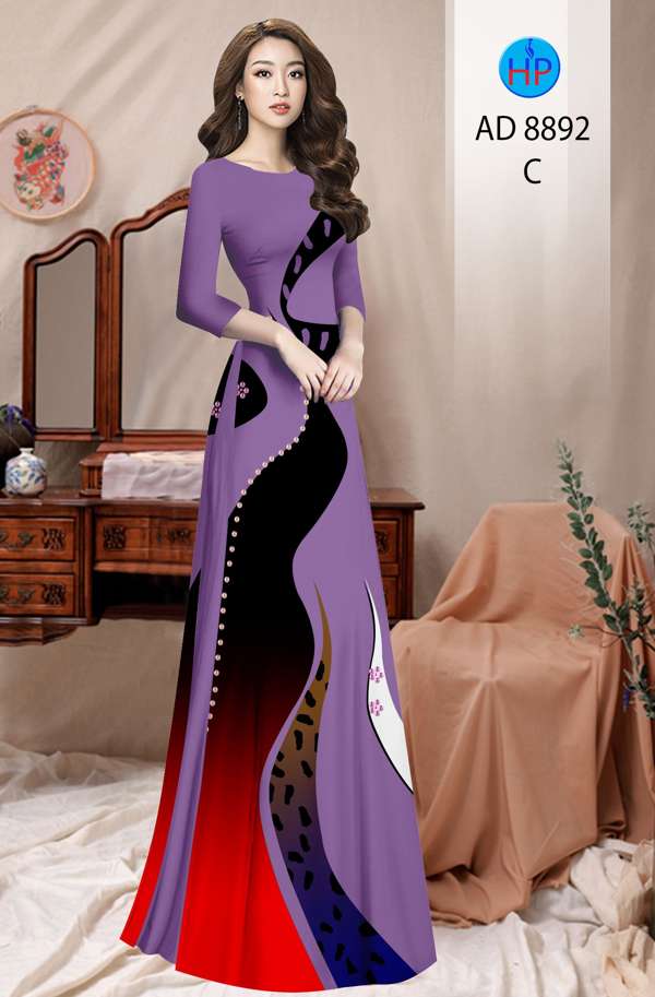 Vải Áo Dài Hoa Văn Kiểu Mới AD 8892