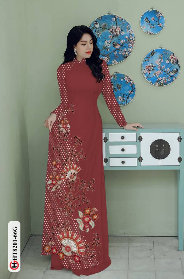 Vải Áo Dài Hoa In 3D Kiểu Mới AD HT8201 38 Vải Áo Dài Hoa In 3D Kiểu Mới AD HT8201