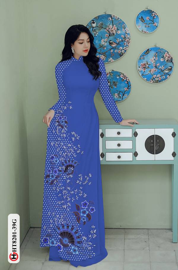 Vải Áo Dài Hoa In 3D Kiểu Mới AD HT8201 39 Vải Áo Dài Hoa In 3D Kiểu Mới AD HT8201