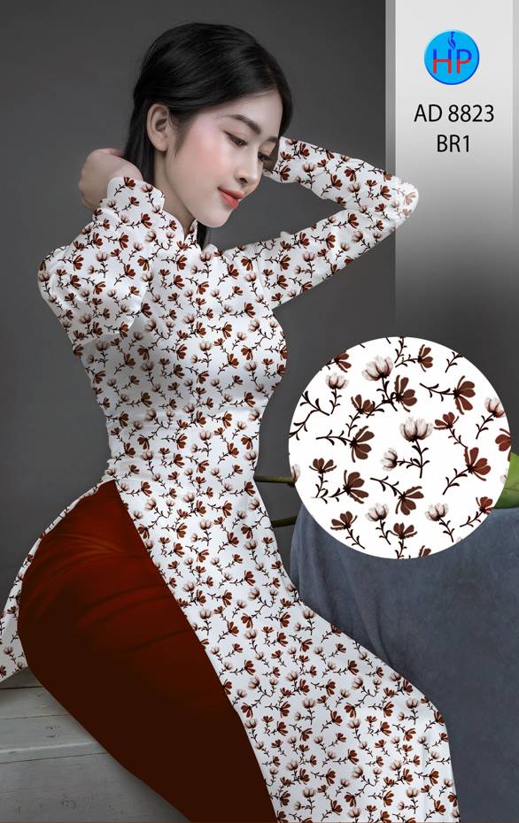 Vải Áo Dài Hoa Nhí Mới Ra AD 8823 40 Vải Áo Dài Hoa Nhí Mới Ra AD 8823