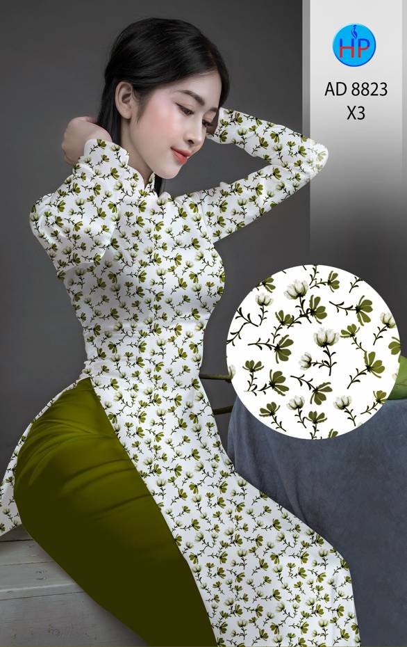 Vải Áo Dài Hoa Nhí Mới Ra AD 8823 41 Vải Áo Dài Hoa Nhí Mới Ra AD 8823