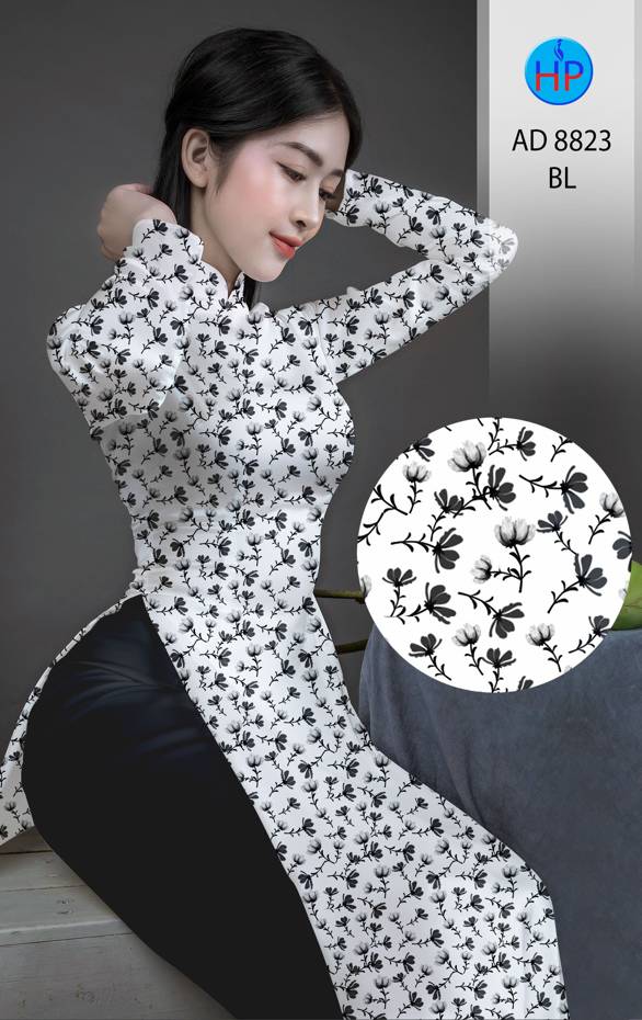 Vải Áo Dài Hoa Nhí Mới Ra AD 8823 42 Vải Áo Dài Hoa Nhí Mới Ra AD 8823