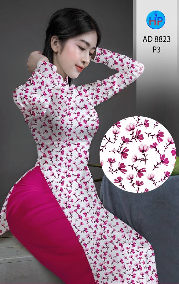 Vải Áo Dài Hoa Nhí Mới Ra AD 8823 48 Vải Áo Dài Hoa Nhí Mới Ra AD 8823