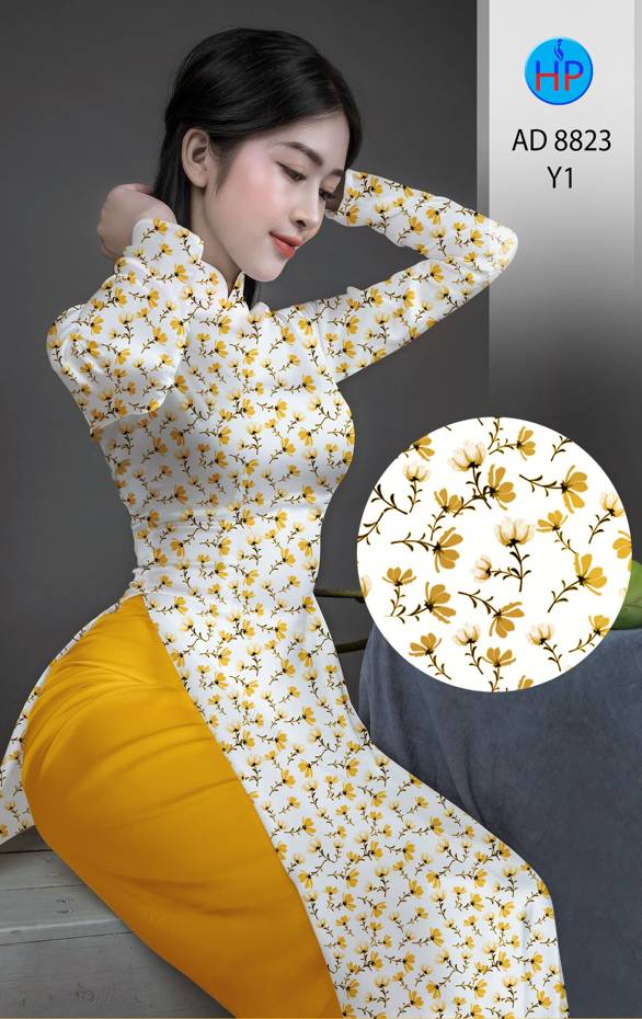 Vải Áo Dài Hoa Nhí Mới Ra AD 8823 47 Vải Áo Dài Hoa Nhí Mới Ra AD 8823